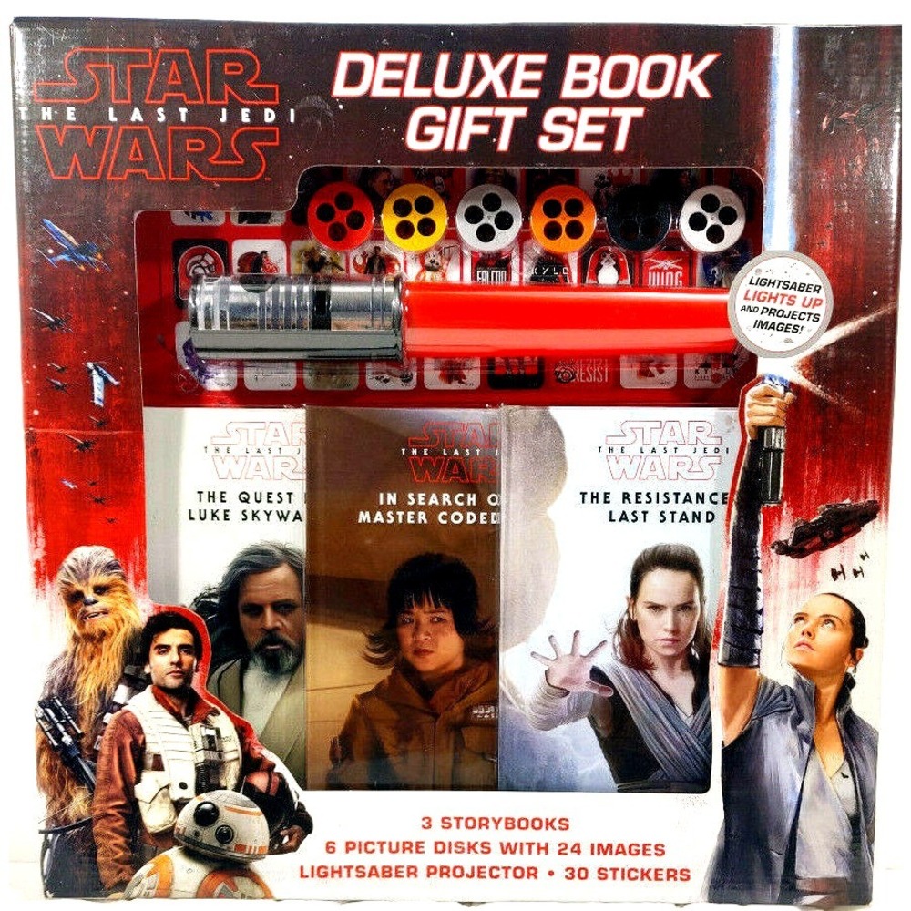 Disney Star Wars The Last Jedi Book Set Deluxe Storybook Lightsaber Projector